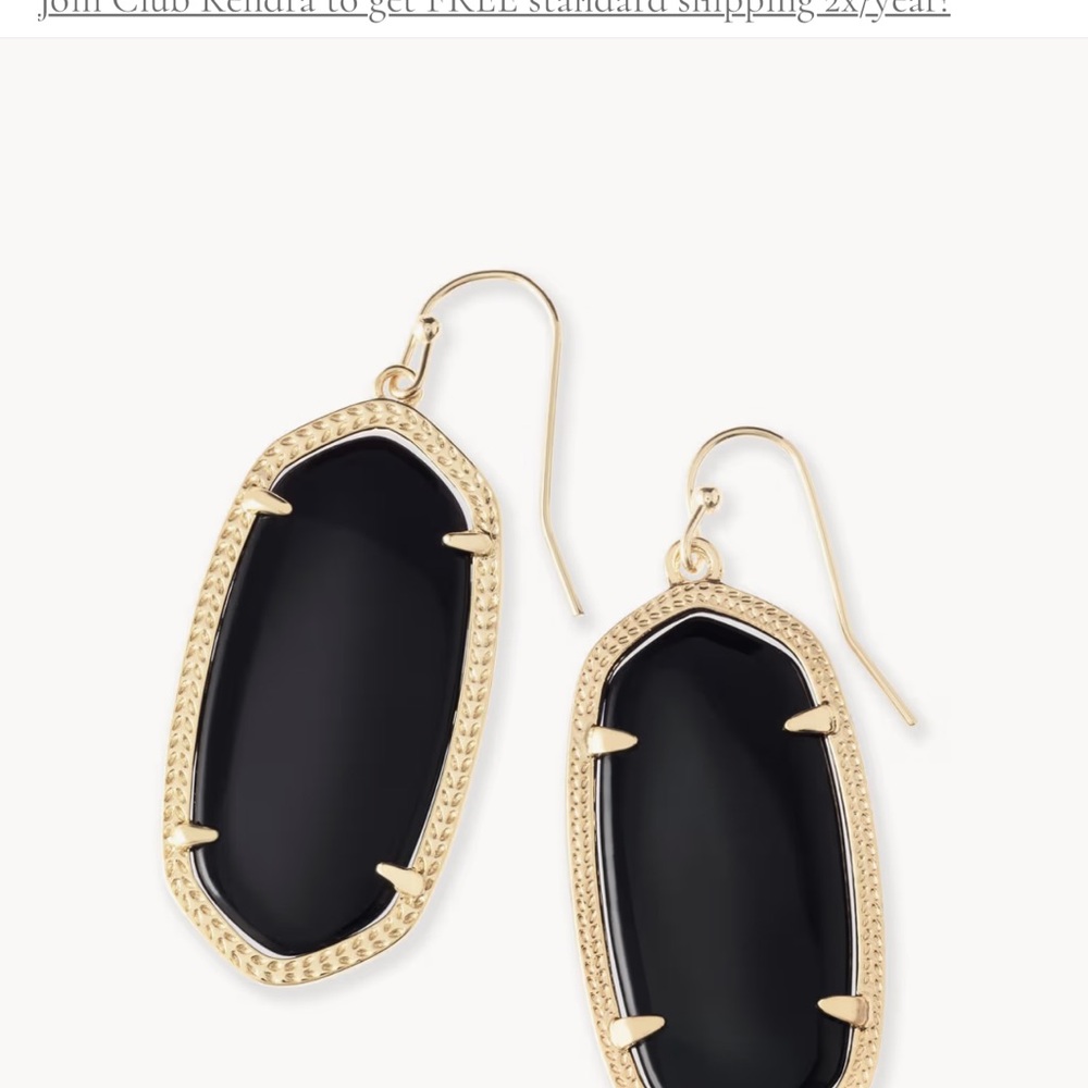 Kendra Scott Black and Gold Elle Earrings